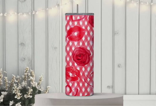 Hearts and roses 20 oz tumbler