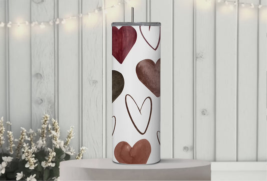 Coffee hearts 20 oz tumbler